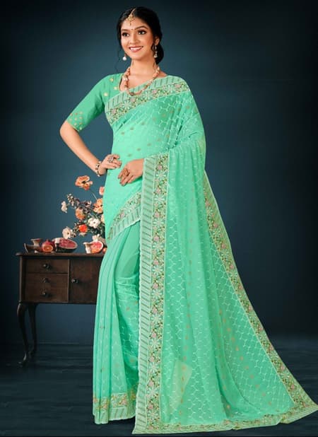Ronisha Eman Festive Wear Wholesale Georgette Saree Catalog
